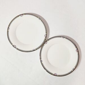 Noritake Salad Plates 8 1/4in Halifax Fine China Floral Lot of 2 Vtg 7729 Rose